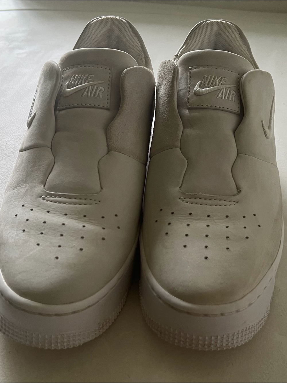 Nike Air Force Sage Women’s Slip-On Athletic Sneakers in Light Cream